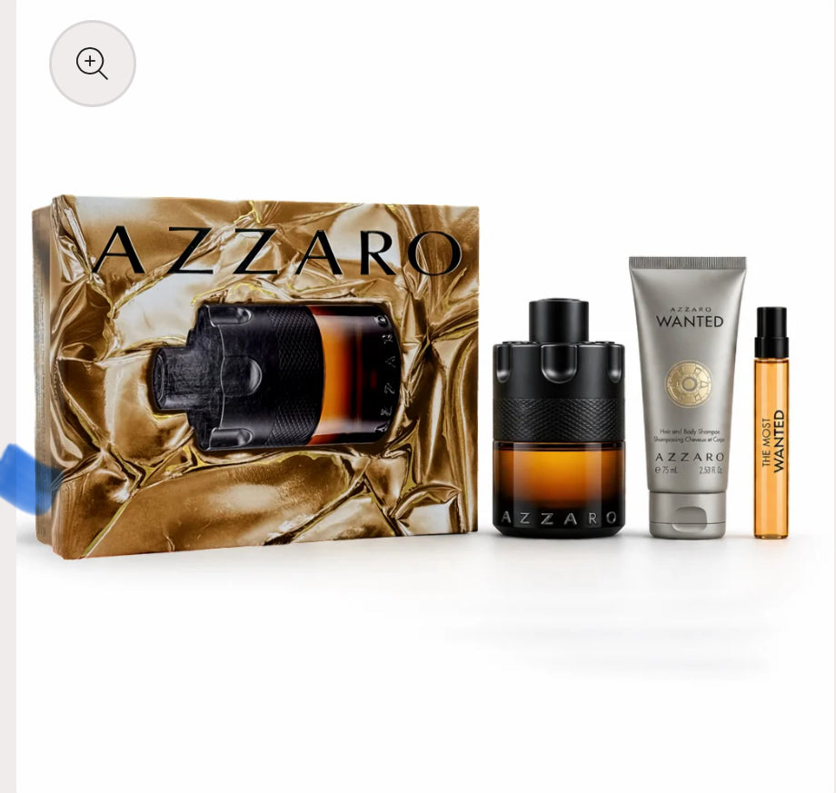 KIT AZARRO THE MOST WANTED PARFUM 3 PIEZAS 10 ML ,75 ML,